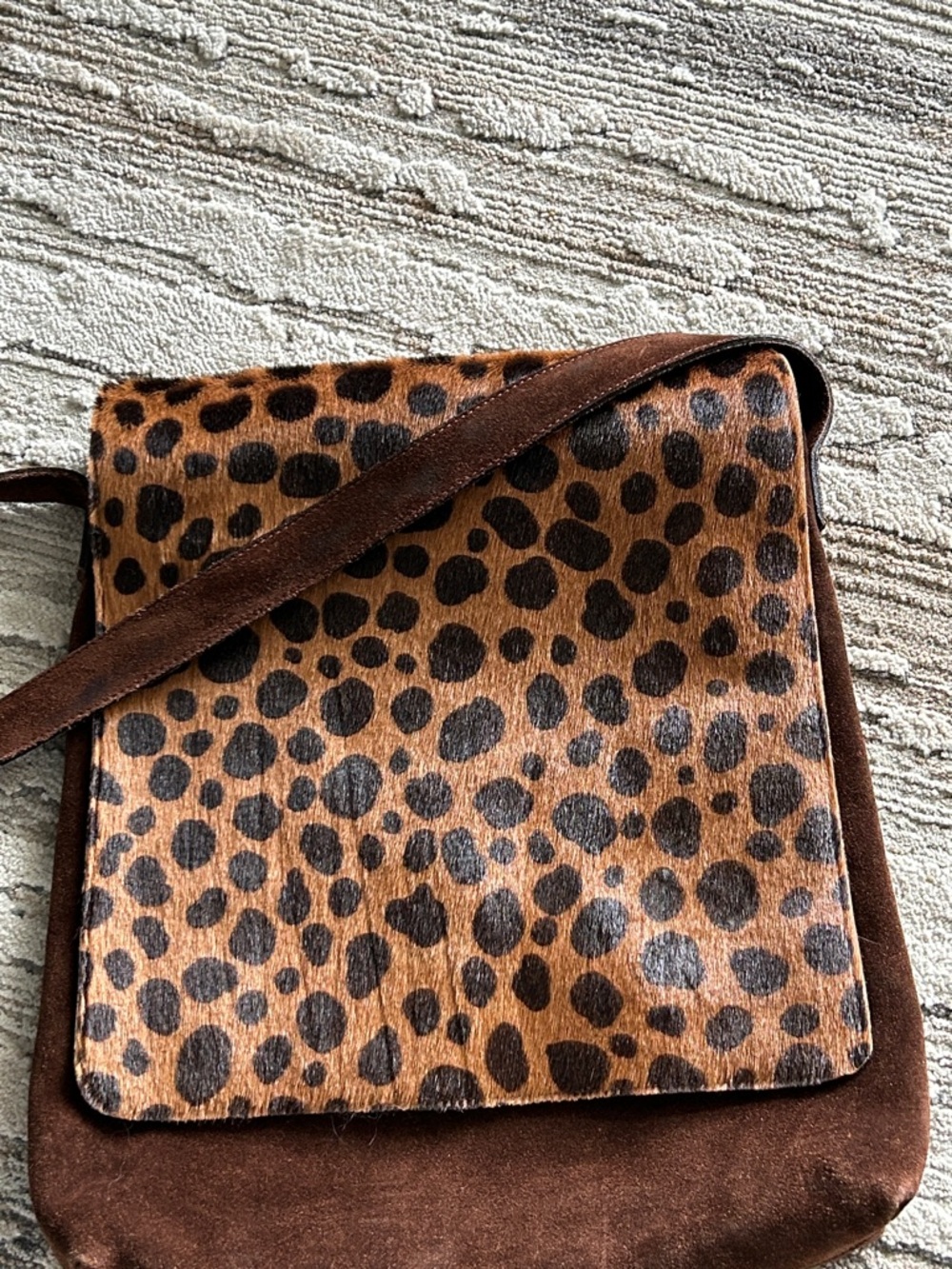 Holt Renfrew Suede & Calf Hair Leopard Crossbody Bag - Picture 13 of 14